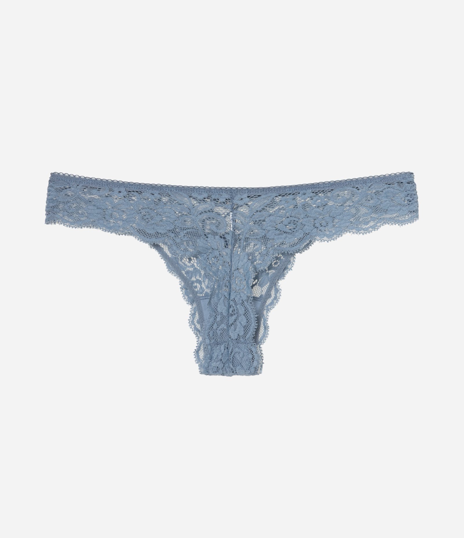 Calcinha Biquíni Fio em Renda Floral Azul 6