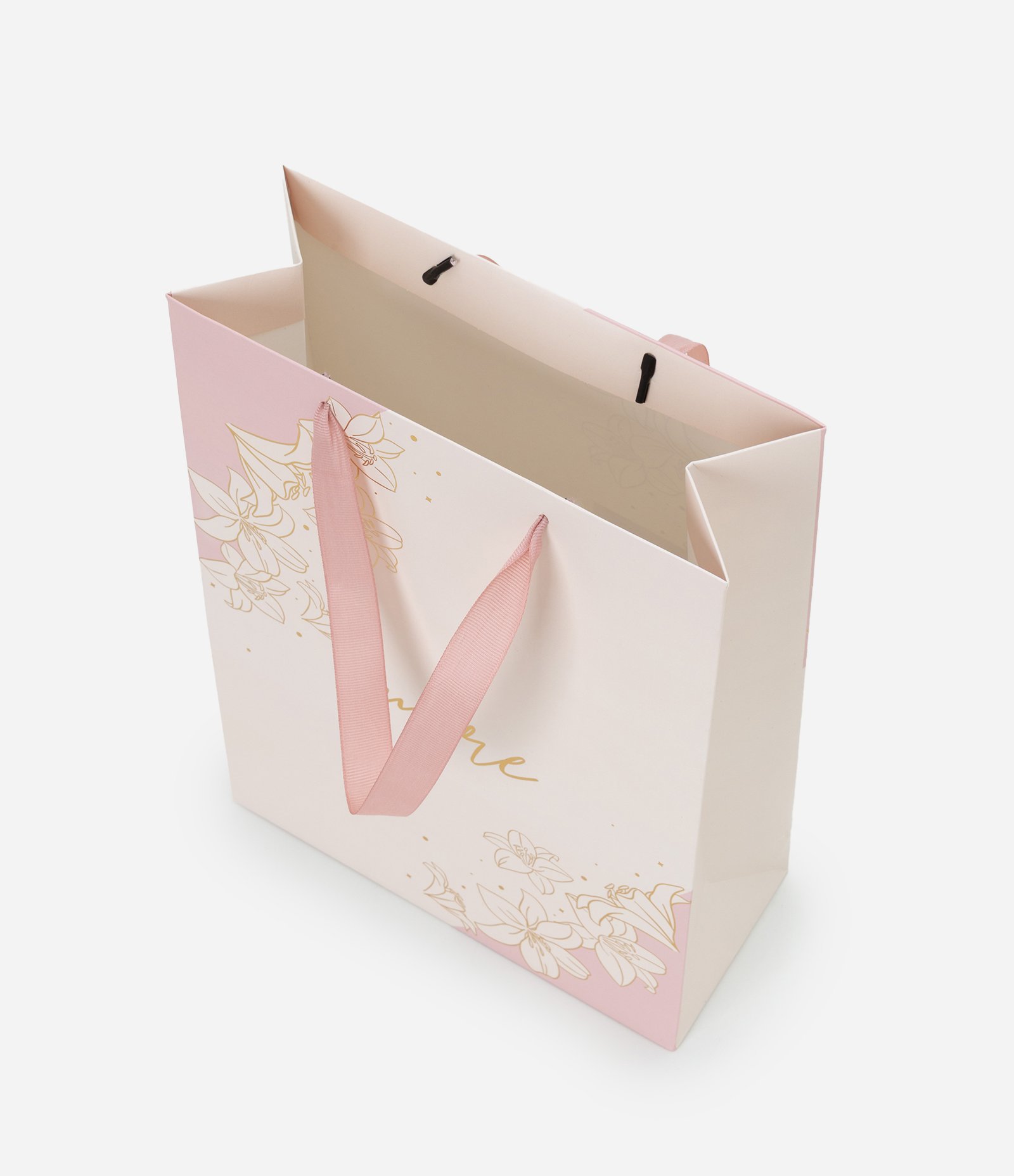 Embalagem de Presente Pequena com Estampa Amore e Cartão Bege 3