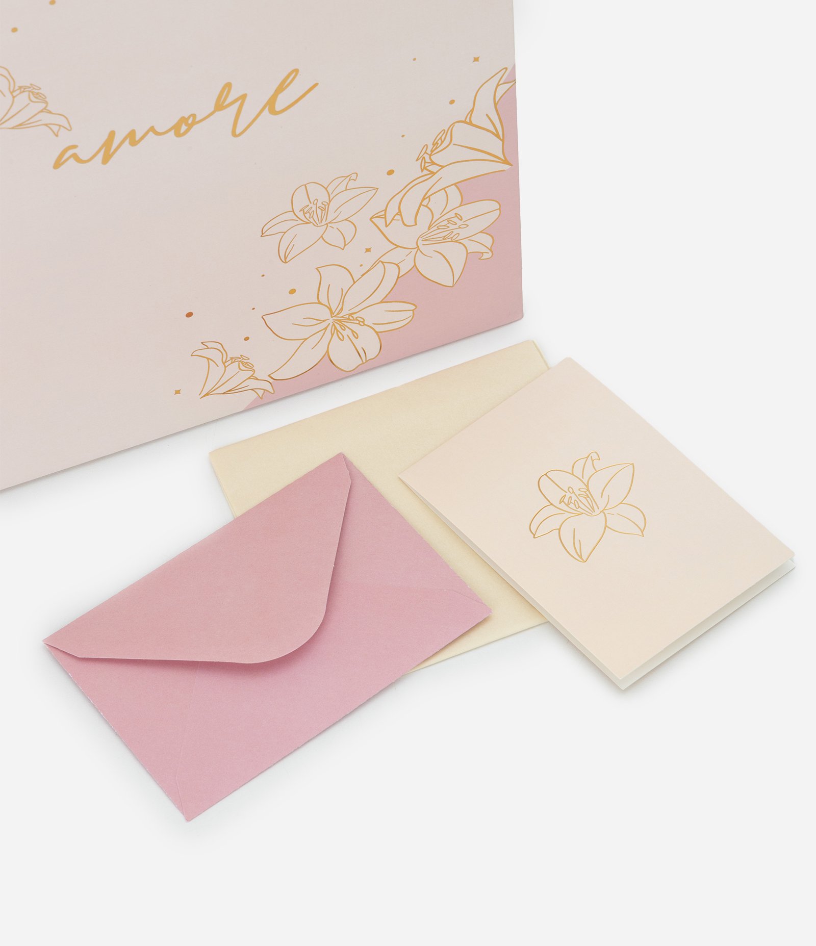 Embalagem de Presente Pequena com Estampa Amore e Cartão Bege 4