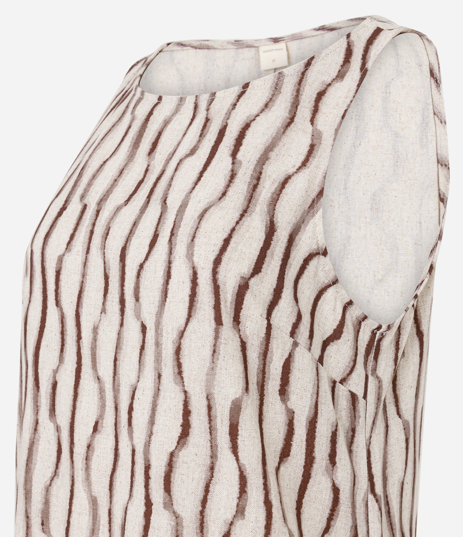 Vestido Midi Evasê com Alças Largas em Viscolinho Bege 2