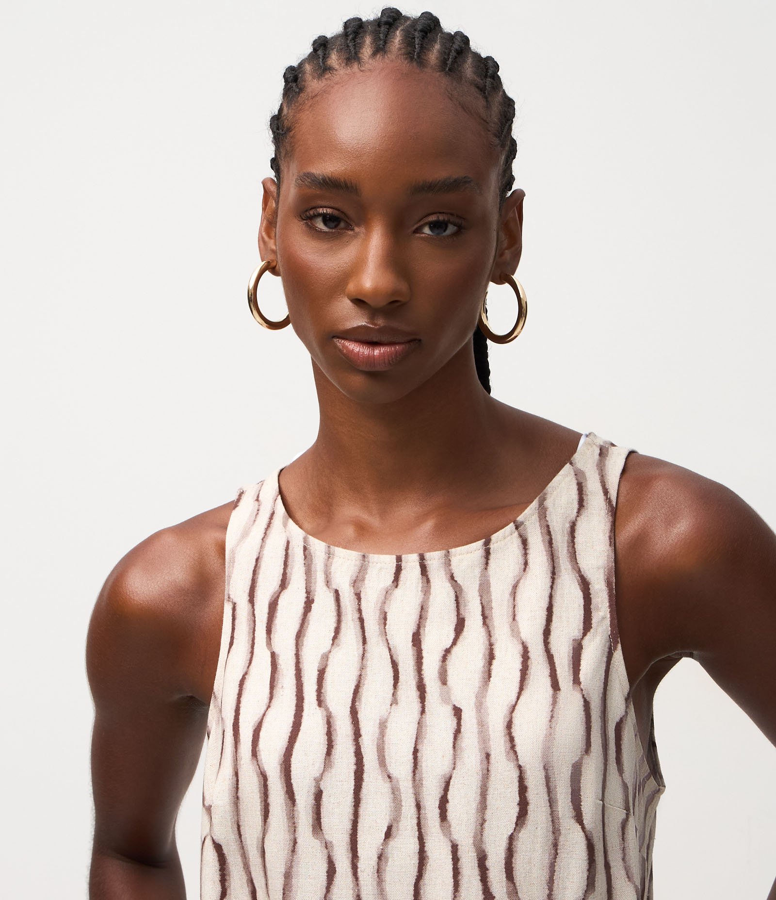 Vestido Midi Evasê com Alças Largas em Viscolinho Bege 3