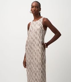 Vestido Midi Evasê com Alças Largas em Viscolinho