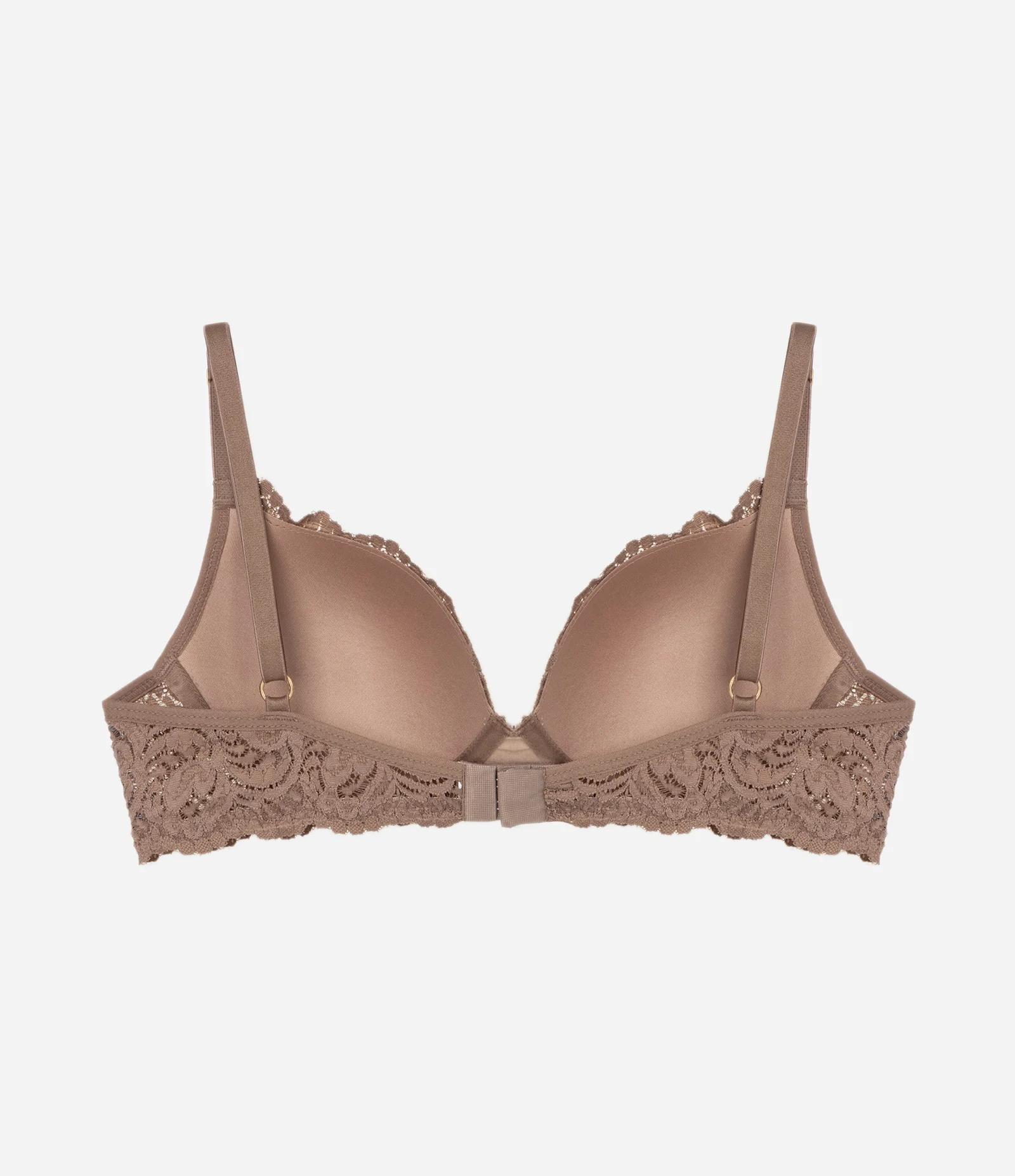 Sutiã Base em Renda Rústica com Bojo Oco Marrom 2