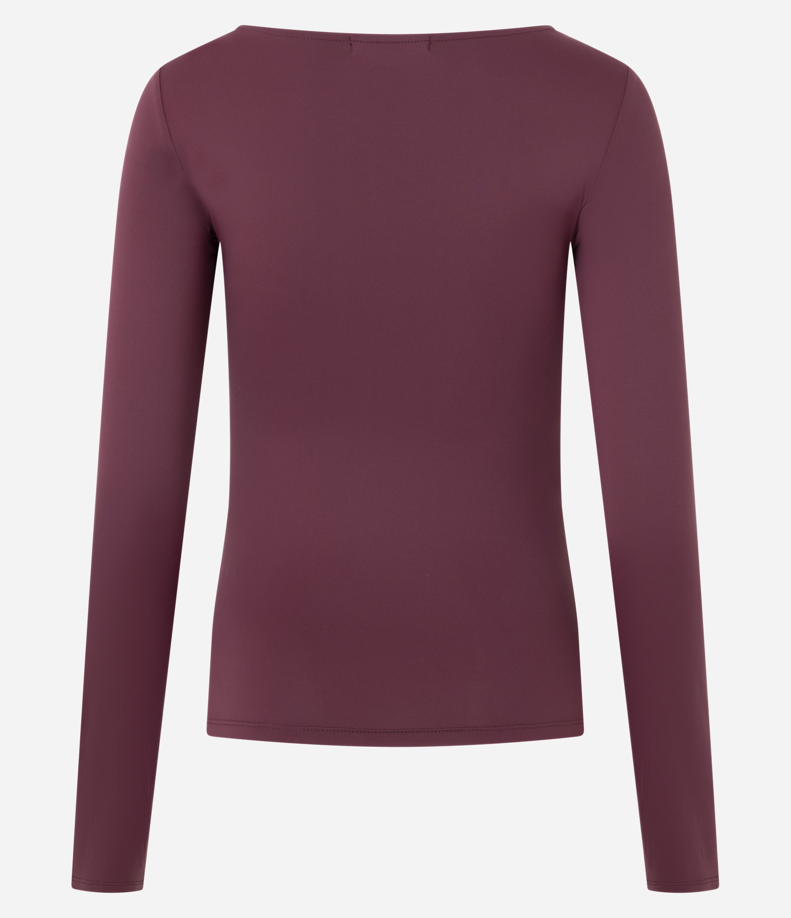 Blusa Regular em Poliamida com Decote Canoa Bordô 5