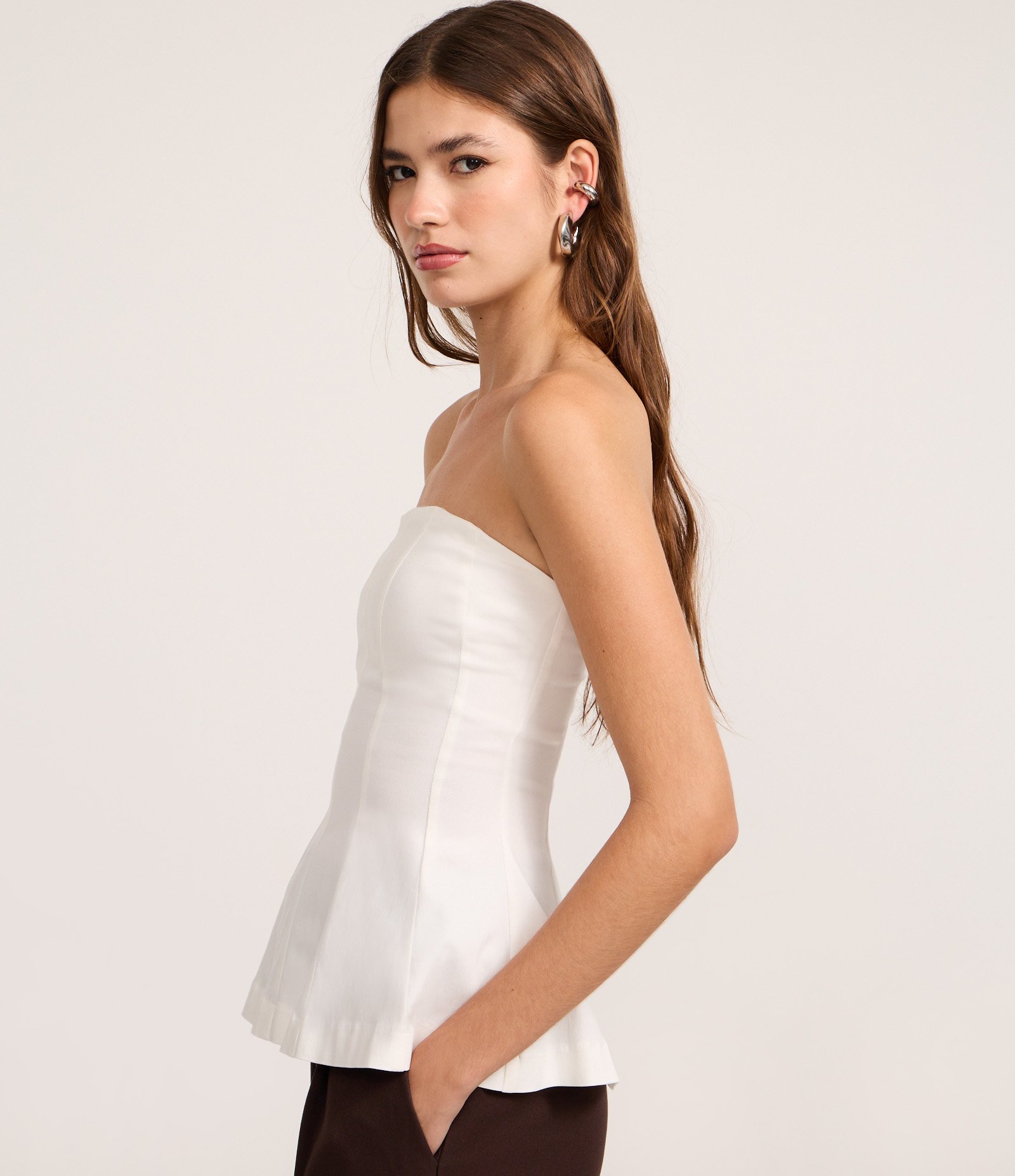 Blusa Peplum em Bengaline Tomara que Caia Branco 3