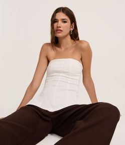 Blusa Peplum em Bengaline Tomara que Caia