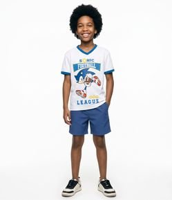 Camiseta Infantil Esportiva com Estampa  Sonic Football – Tam 5 a 14 Anos
