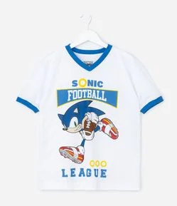 Camiseta Infantil Esportiva com Estampa  Sonic Football – Tam 5 a 14 Anos