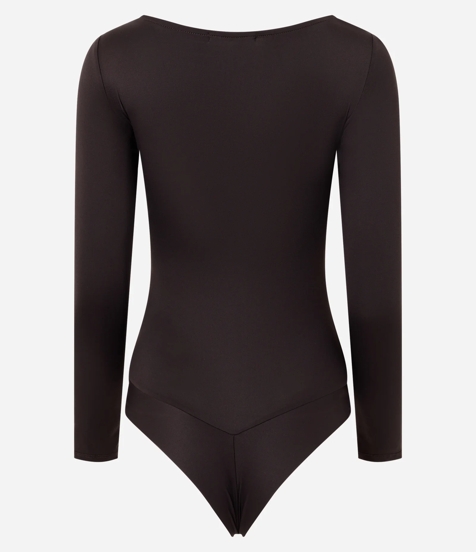 Body Básico em Poliamida com Gola Canoa Marrom 2