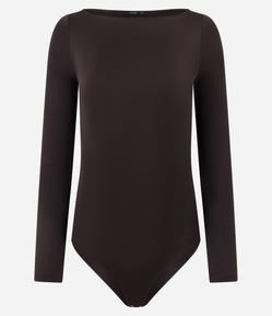 Body Básico em Poliamida com Gola Canoa