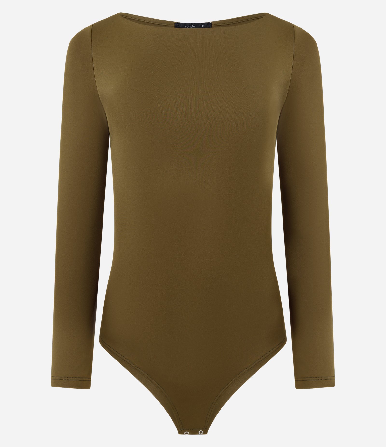 Body Básico em Poliamida com Gola Canoa Verde 1