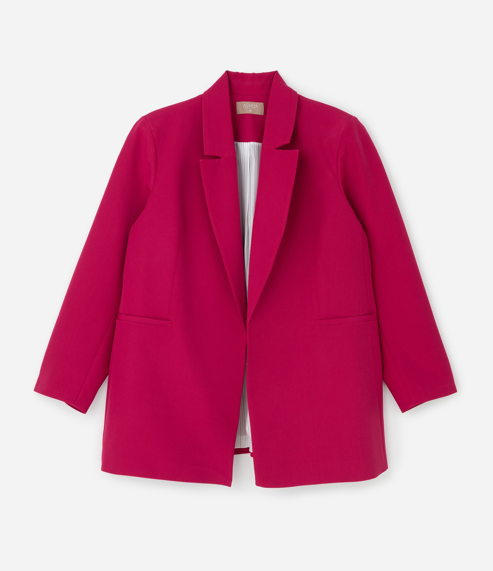 Blazer Alongado Alfaiatado e Sem Botões Curve & Plus Size Rosa 4