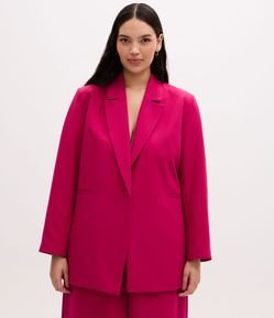 Blazer Alongado Alfaiatado e Sem Botões Curve & Plus Size