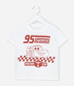 Camiseta Infantil em Algodão com Estampa Carros Relâmpago Mcqueen - Tam 2 A 6 Anos