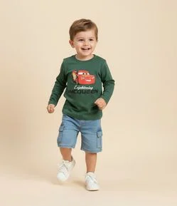 Camiseta Infantil com Estampa Lightning Relâmpago Mcqueen – Tam 2 A 6 Anos