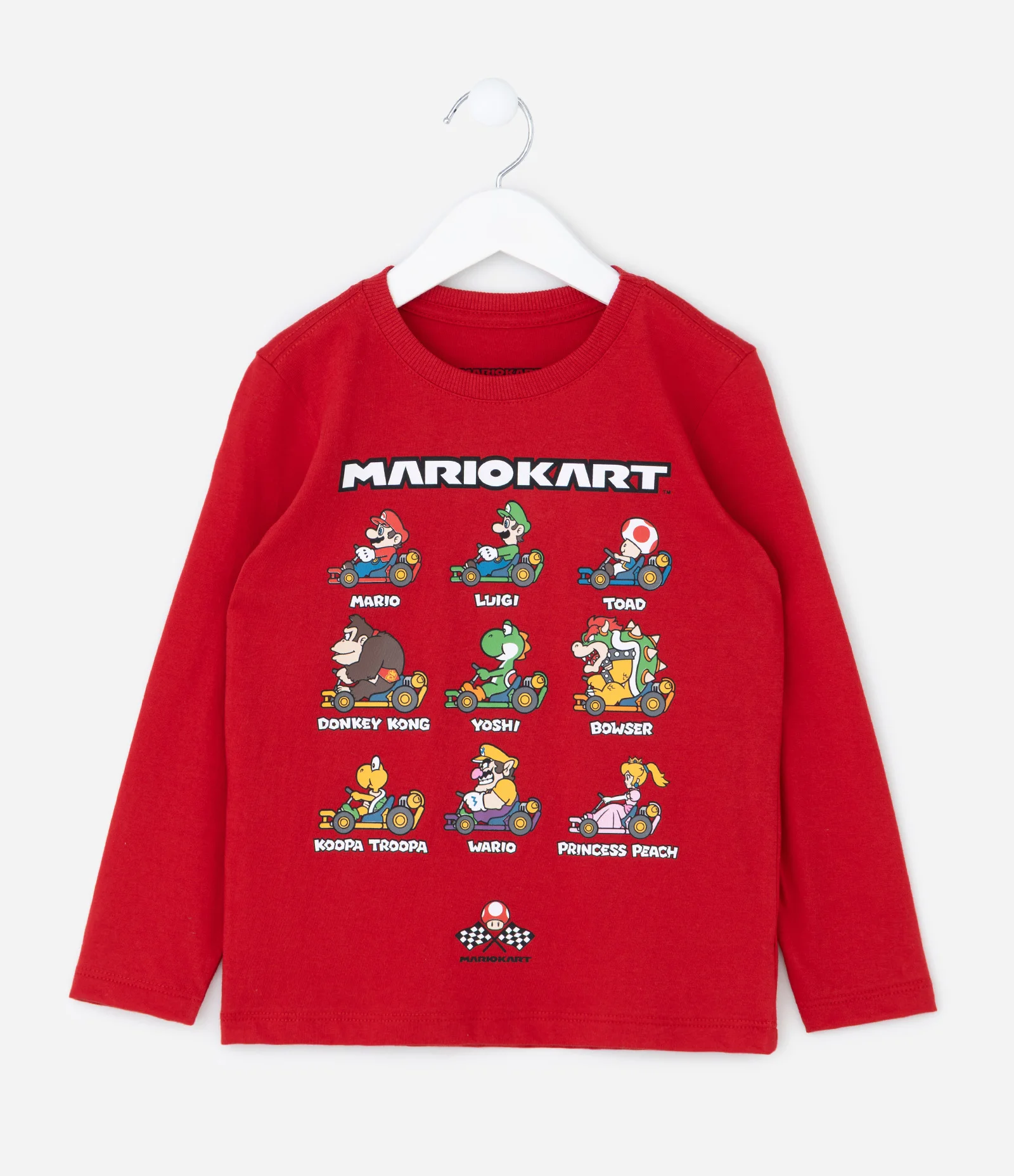 Camiseta Infantil com Estampa Mario Kart – Tam 3 a 10 Anos Vermelho 1