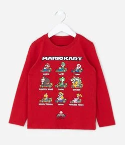 Camiseta Infantil com Estampa Mario Kart – Tam 3 a 10 Anos