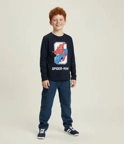 Camiseta Infantil com Estampa Spider-Man – Tam 4 a 12 Anos