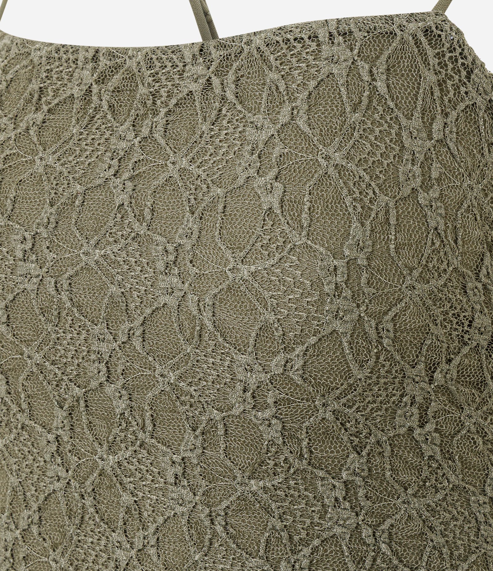 Vestido Midi em Renda com Alça Fina Verde 7