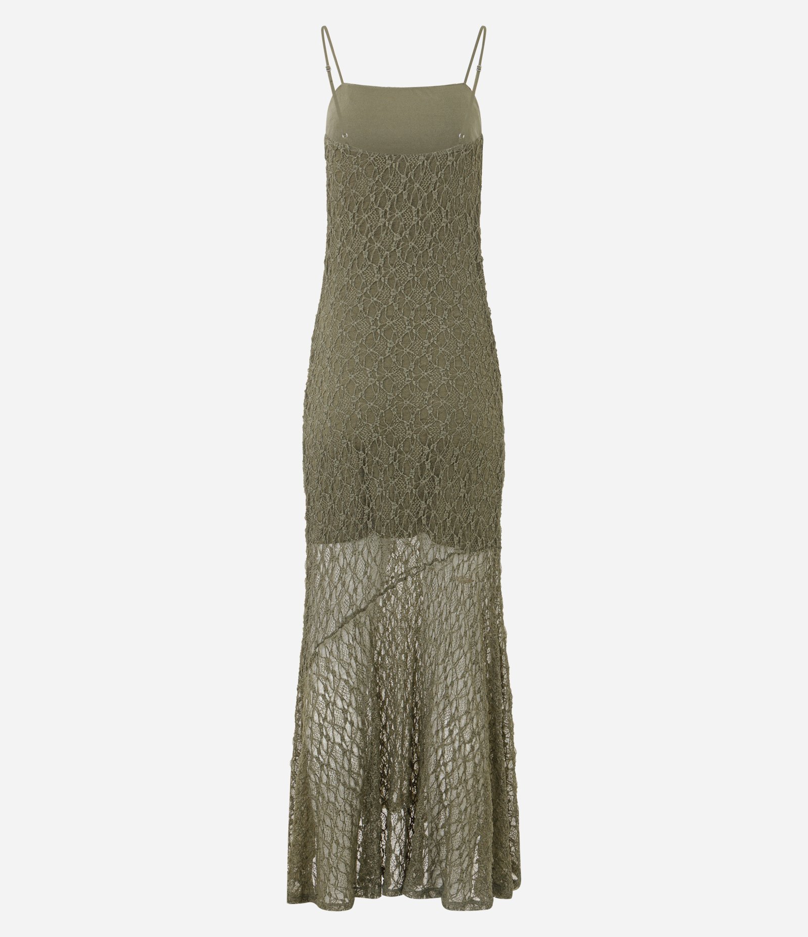 Vestido Midi em Renda com Alça Fina Verde 8