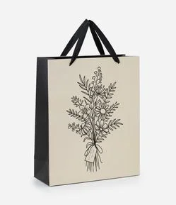 Embalagem de Presente Média com Estampa de Flores