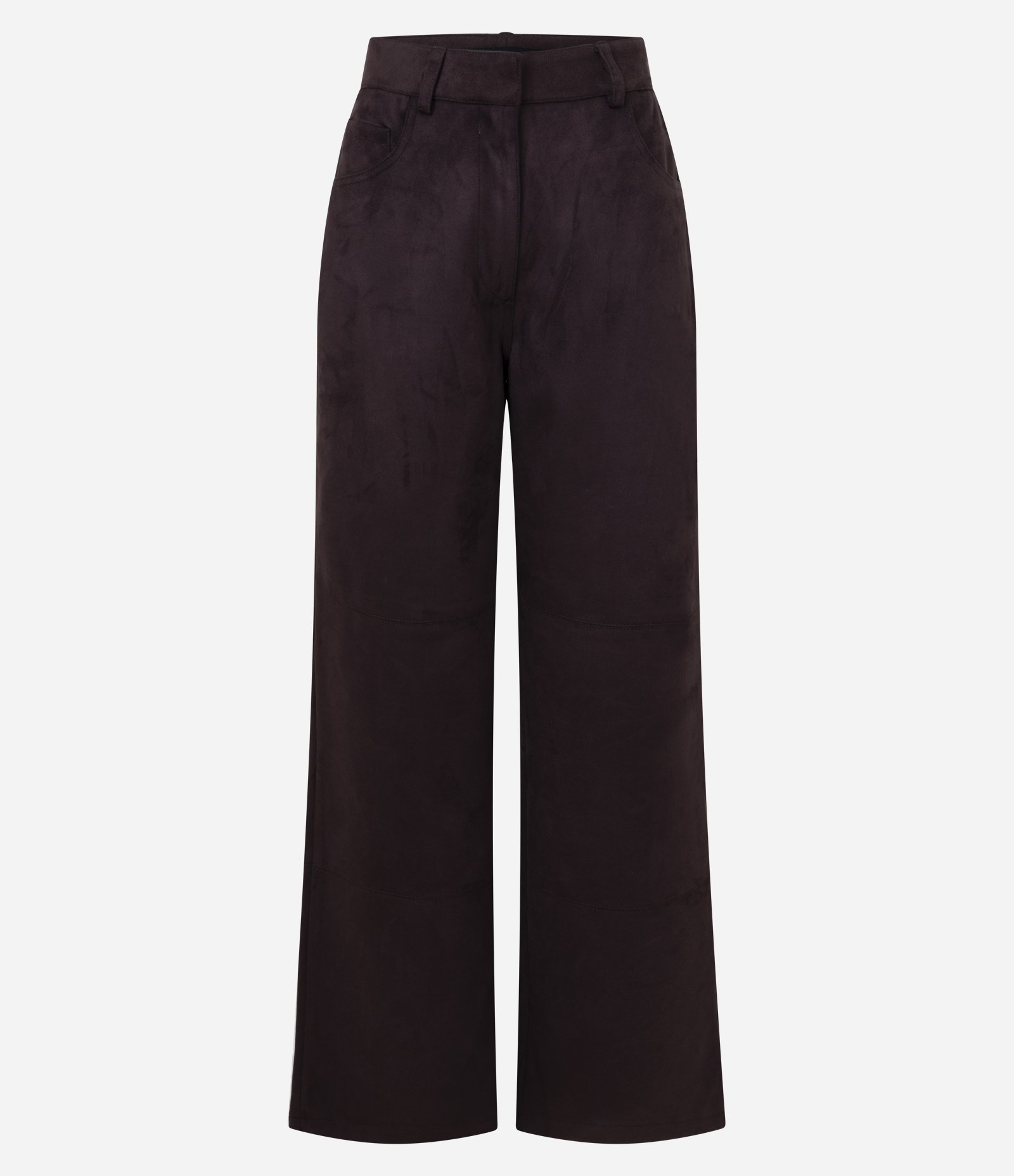 Calça Reta em Suede com Recortes Roxo 2