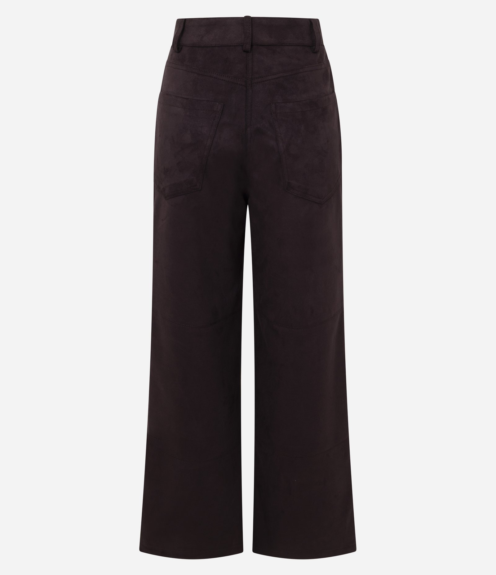 Calça Reta em Suede com Recortes Roxo 4