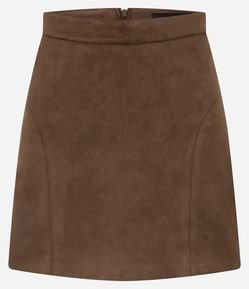 Saia Curta em Suede com Recortes