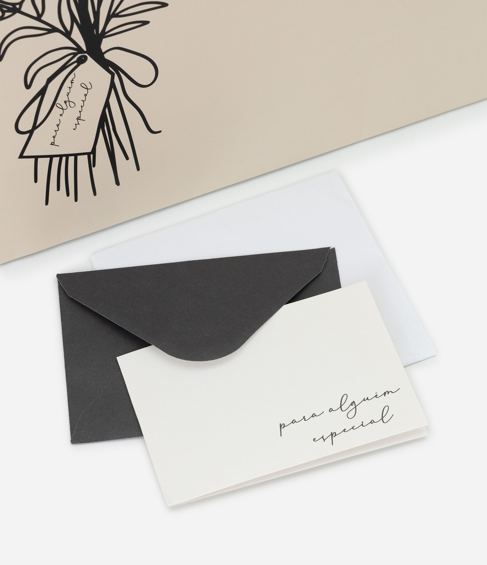 Embalagem de Presente Grande com Estampa de Flores Off White 4