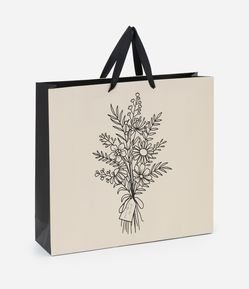 Embalagem de Presente Grande com Estampa de Flores