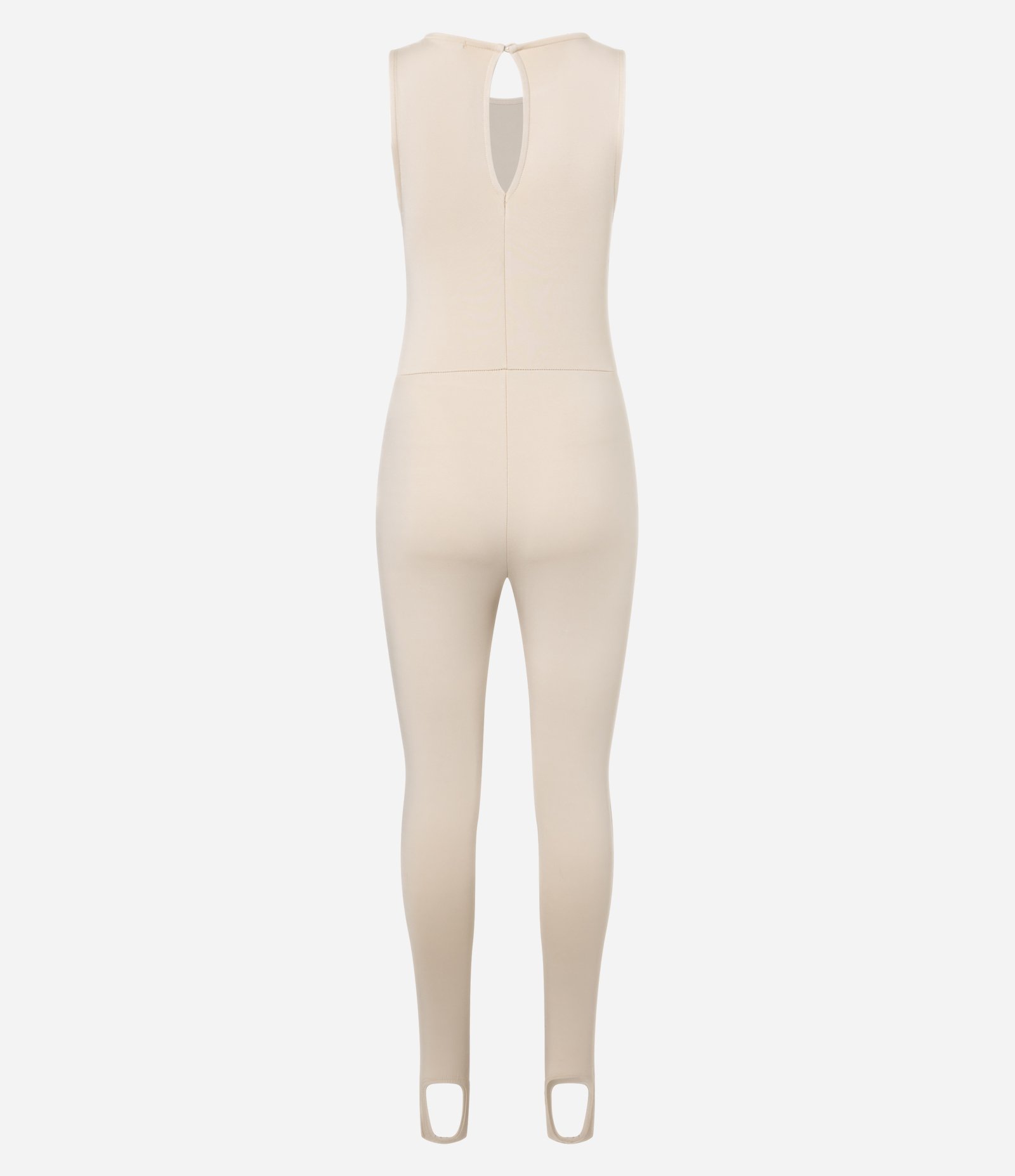 Macacão Legging com Decote Canoa Bege 5