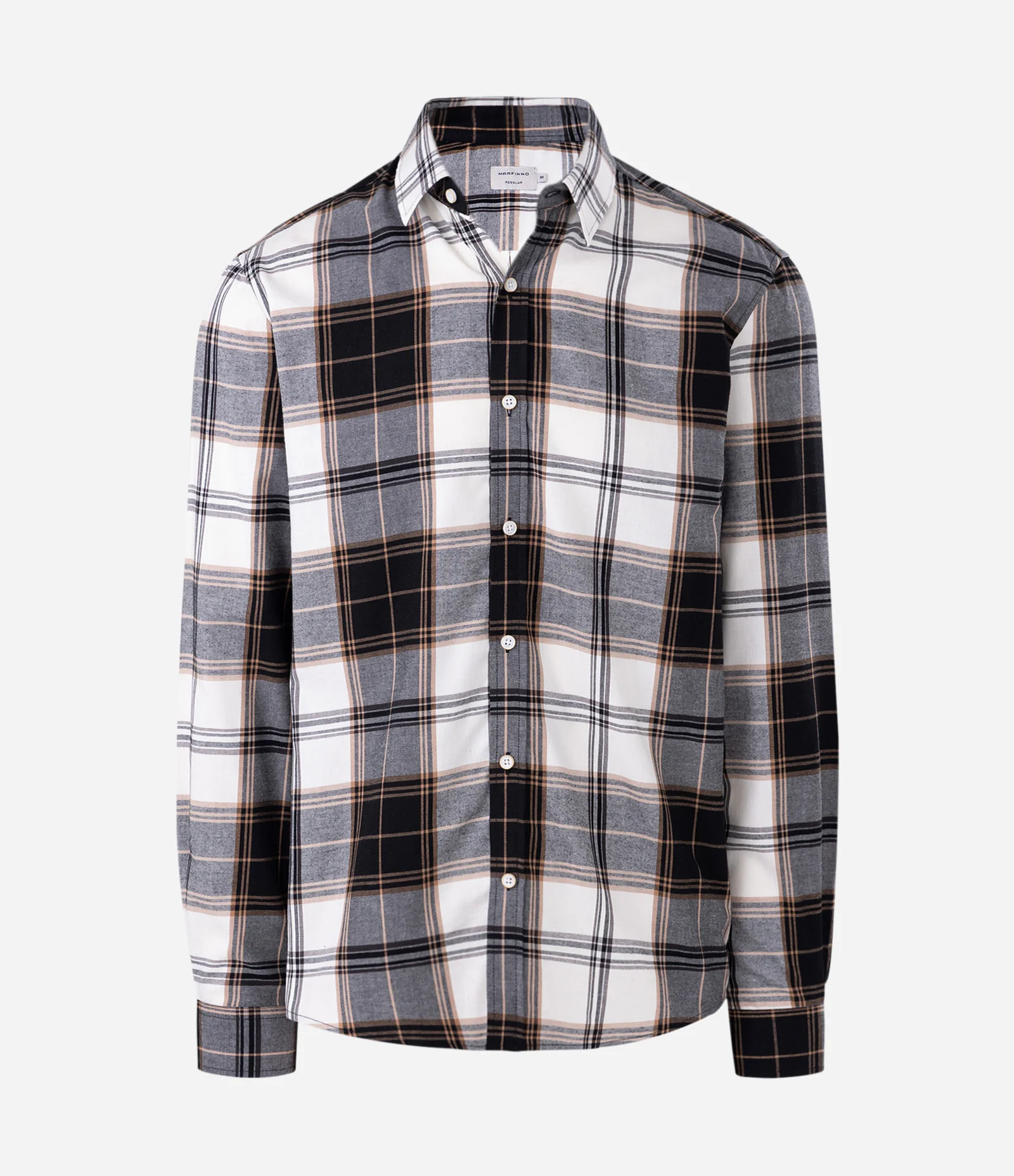 Camisa Manga Longa em Flanela e Estampa Xadrez Preto 1