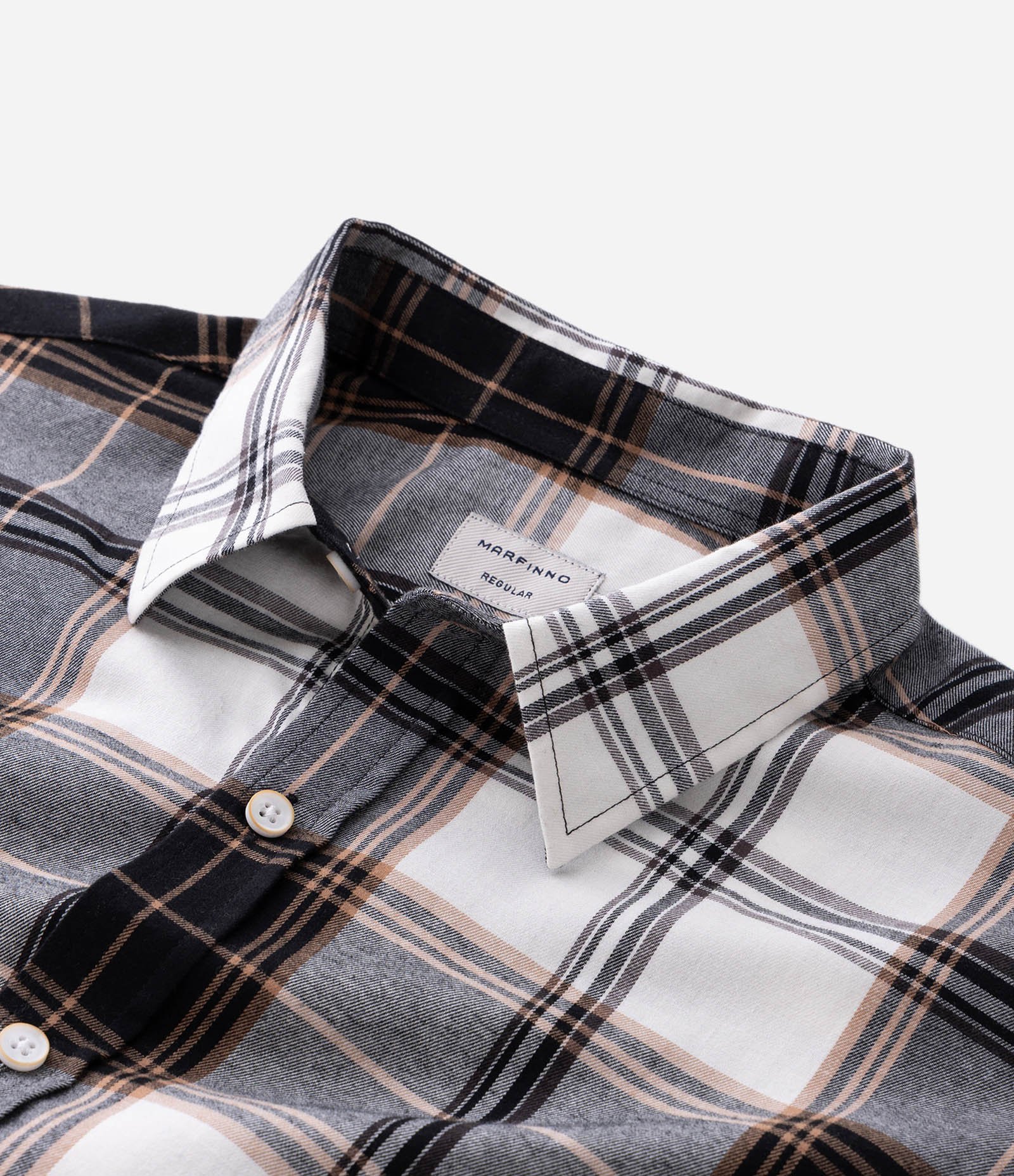 Camisa Manga Longa em Flanela e Estampa Xadrez Preto 5