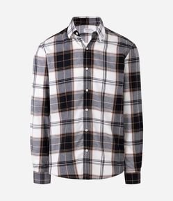 Camisa Manga Longa em Flanela e Estampa Xadrez