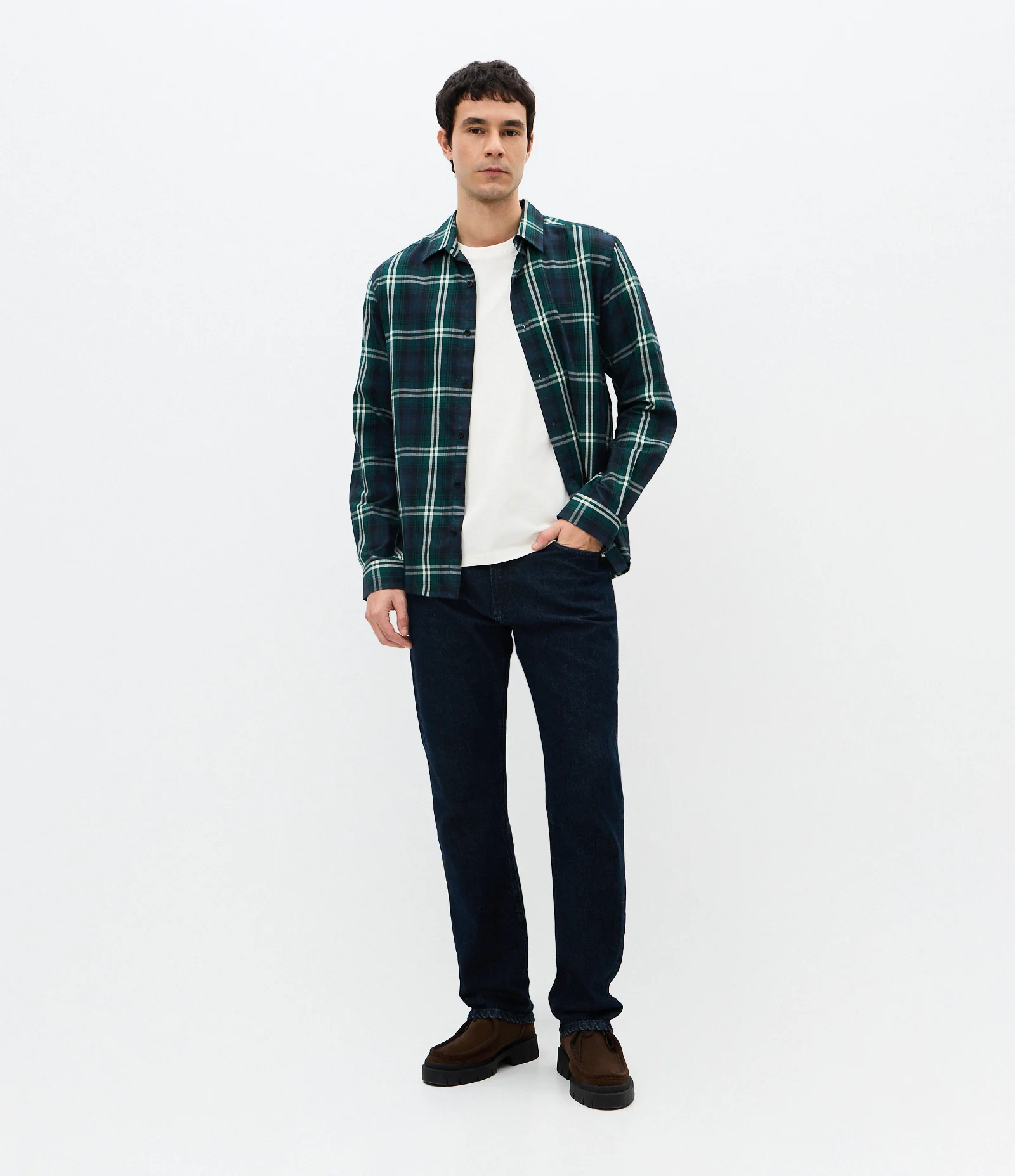 Camisa Manga Longa em Flanela e Estampa Xadrez Verde 2