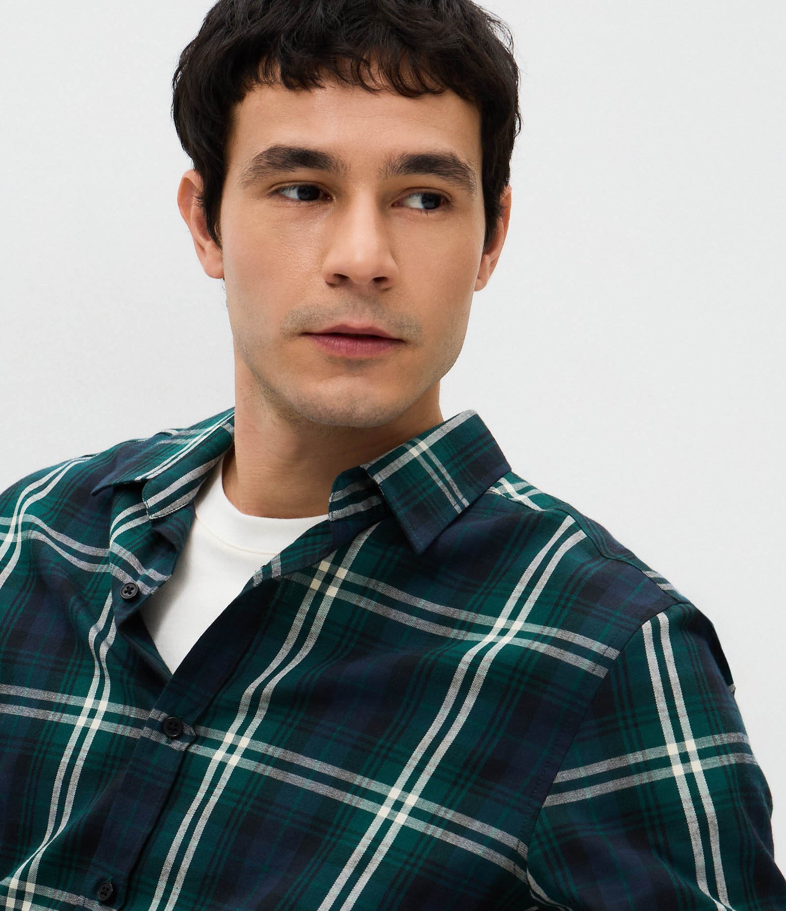 Camisa Manga Longa em Flanela e Estampa Xadrez Verde 4