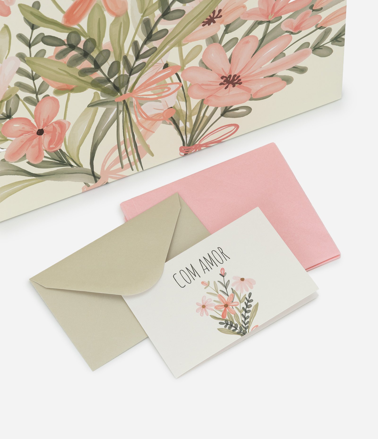 Embalagem de Presente Média com Estampa Floral e Cartõezinhos Multicores 4