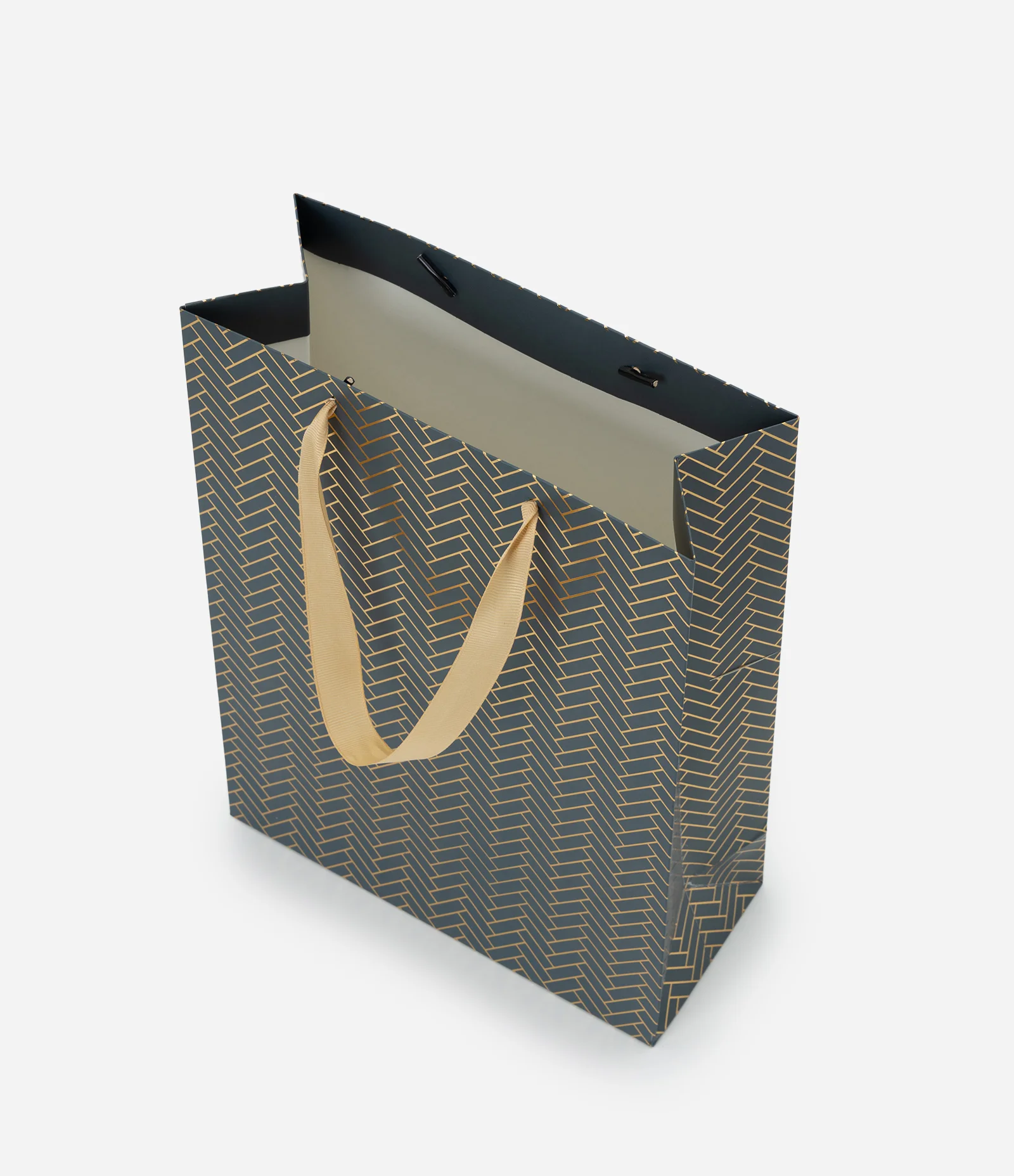 Embalagem de Presente Pequena com Estampa Geométrica Azul 2