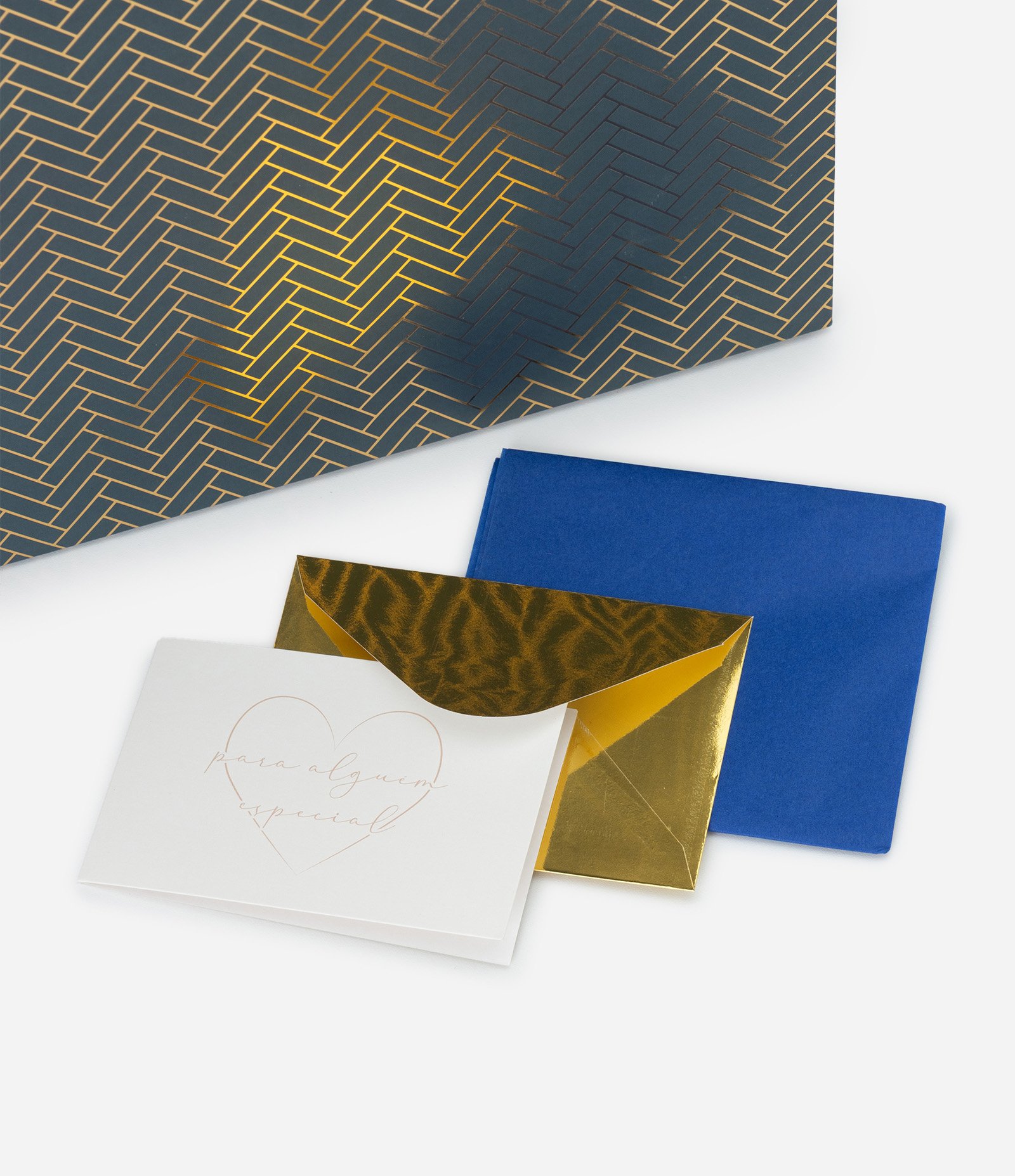 Embalagem de Presente Média com Estampa Geométrica Azul 4