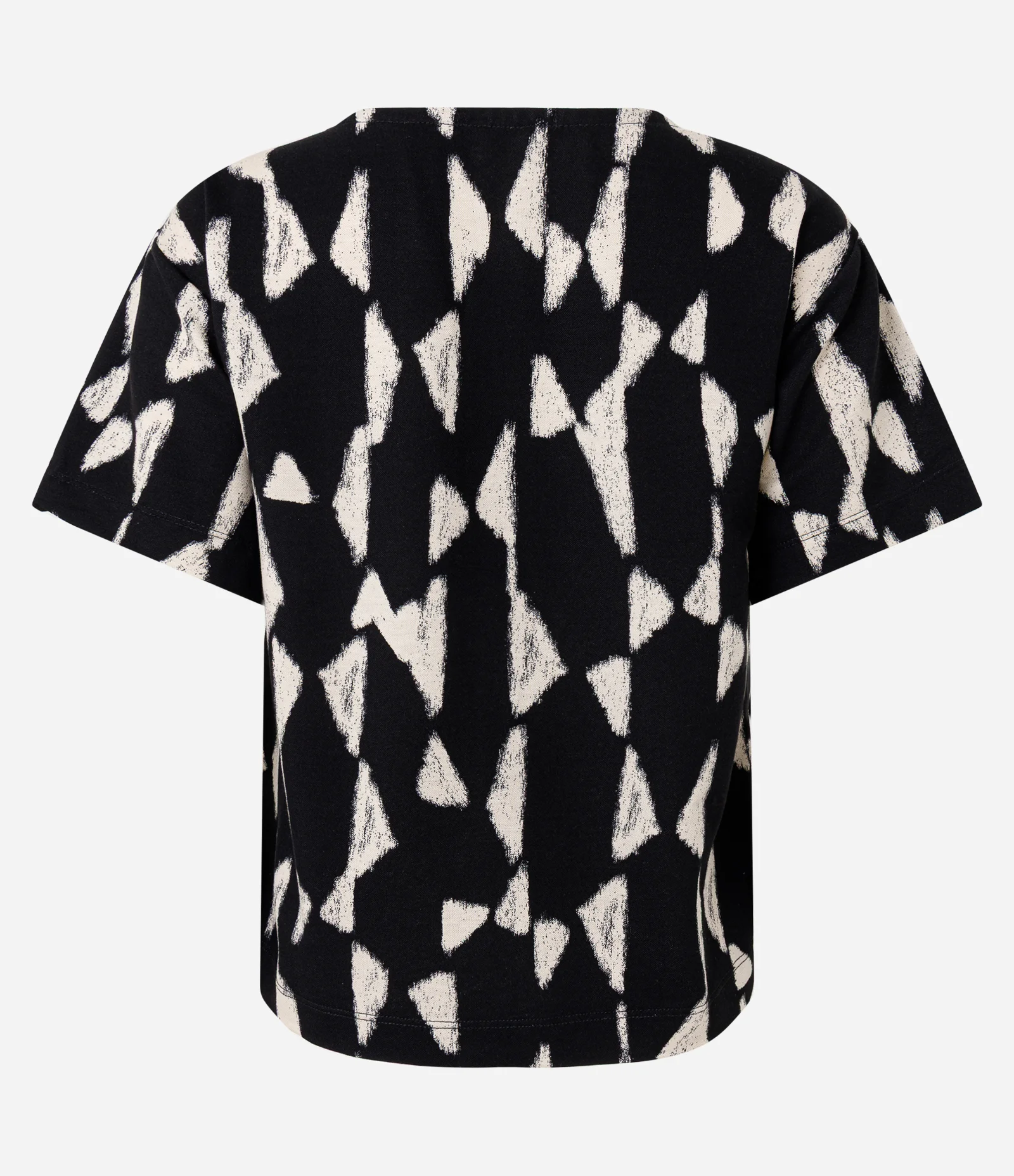 Blusa Manga Curta com Estampa Geométrica Preto 2
