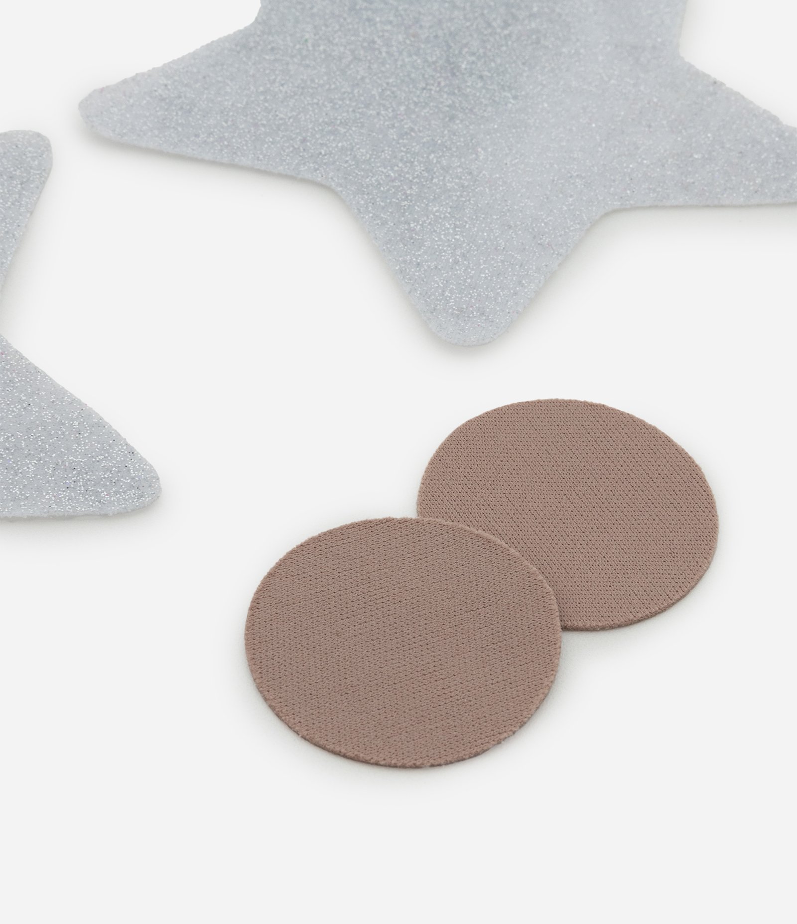 Protetor de Seios em Silicone no Formato Estrela com Glitter Silver 2