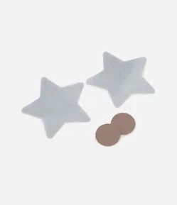 Protetor de Seios em Silicone no Formato Estrela com Glitter