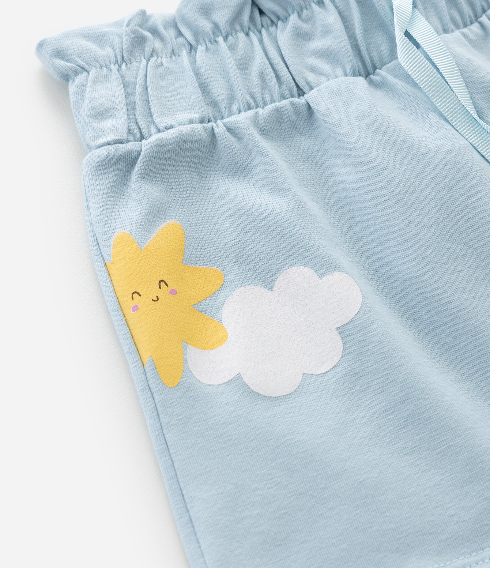 Short Clochard Infantil com Estampa Ícones – Tam 1 a 5/6 Azul Claro 4