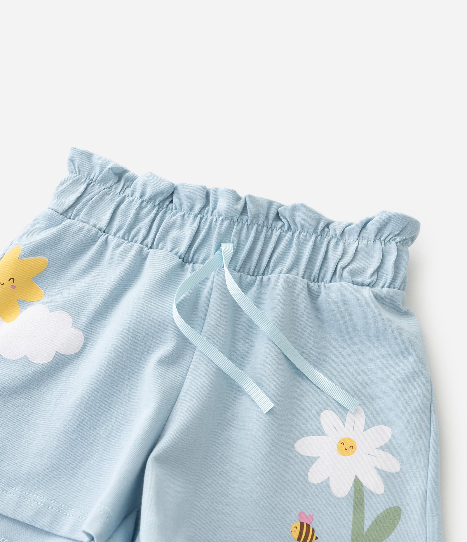 Short Clochard Infantil com Estampa Ícones – Tam 1 a 5/6 Azul Claro 6