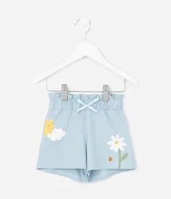 Short Clochard Infantil com Estampa Ícones – Tam 1 a 5/6