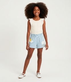 Short Clochard Infantil com Estampa Ícones – Tam 1 a 5/6
