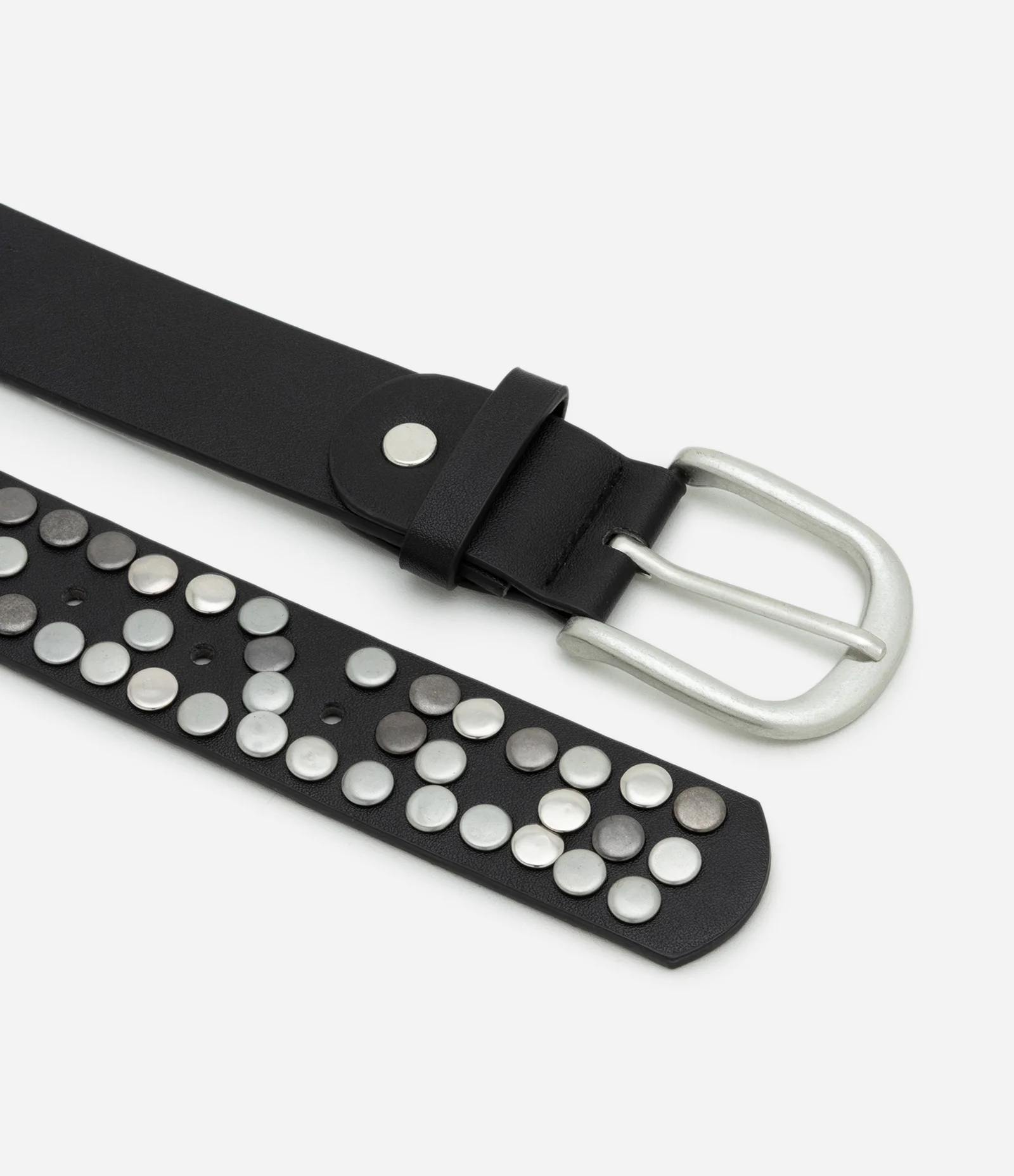 Cinto em PU Metalizado com Rebites Preto 2