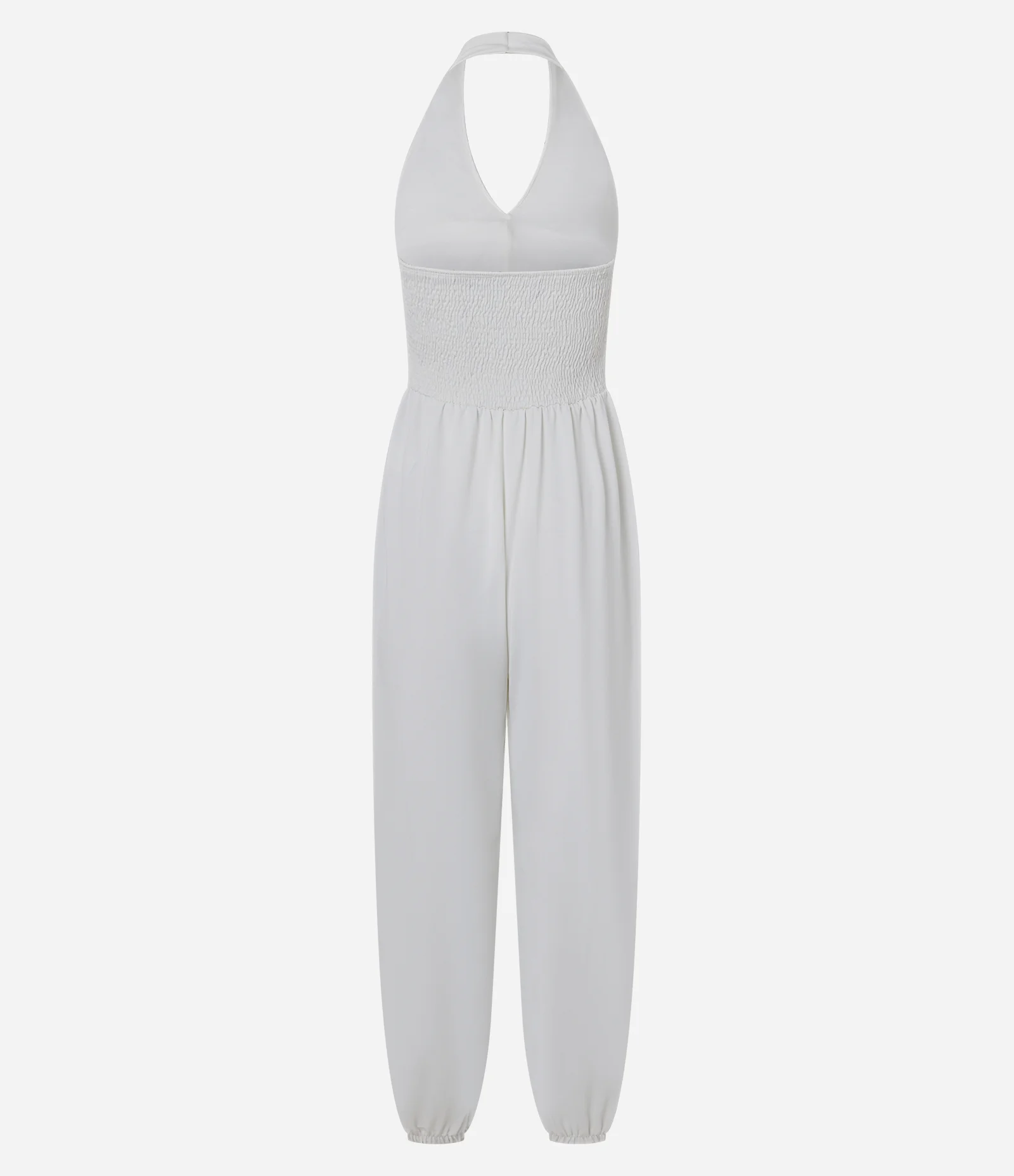 Macacão Aladim em Piquet com Nó no Busto Branco 2