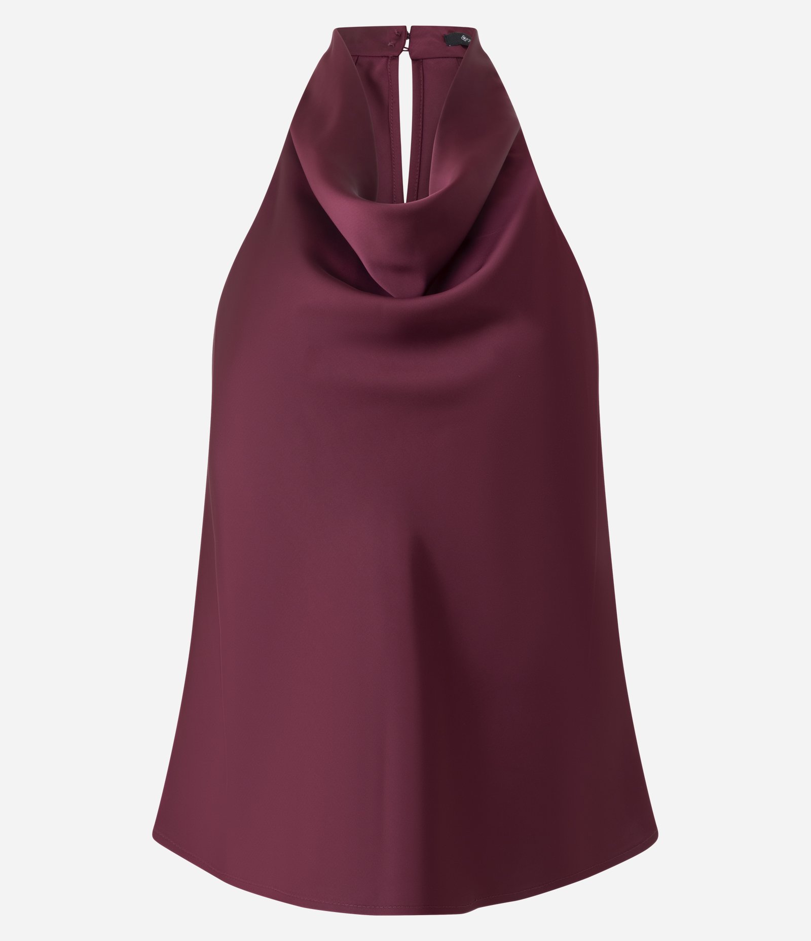 Blusa Frente Única em Cetim com Decote Degagê e Amarração nas Costas Vermelho 1