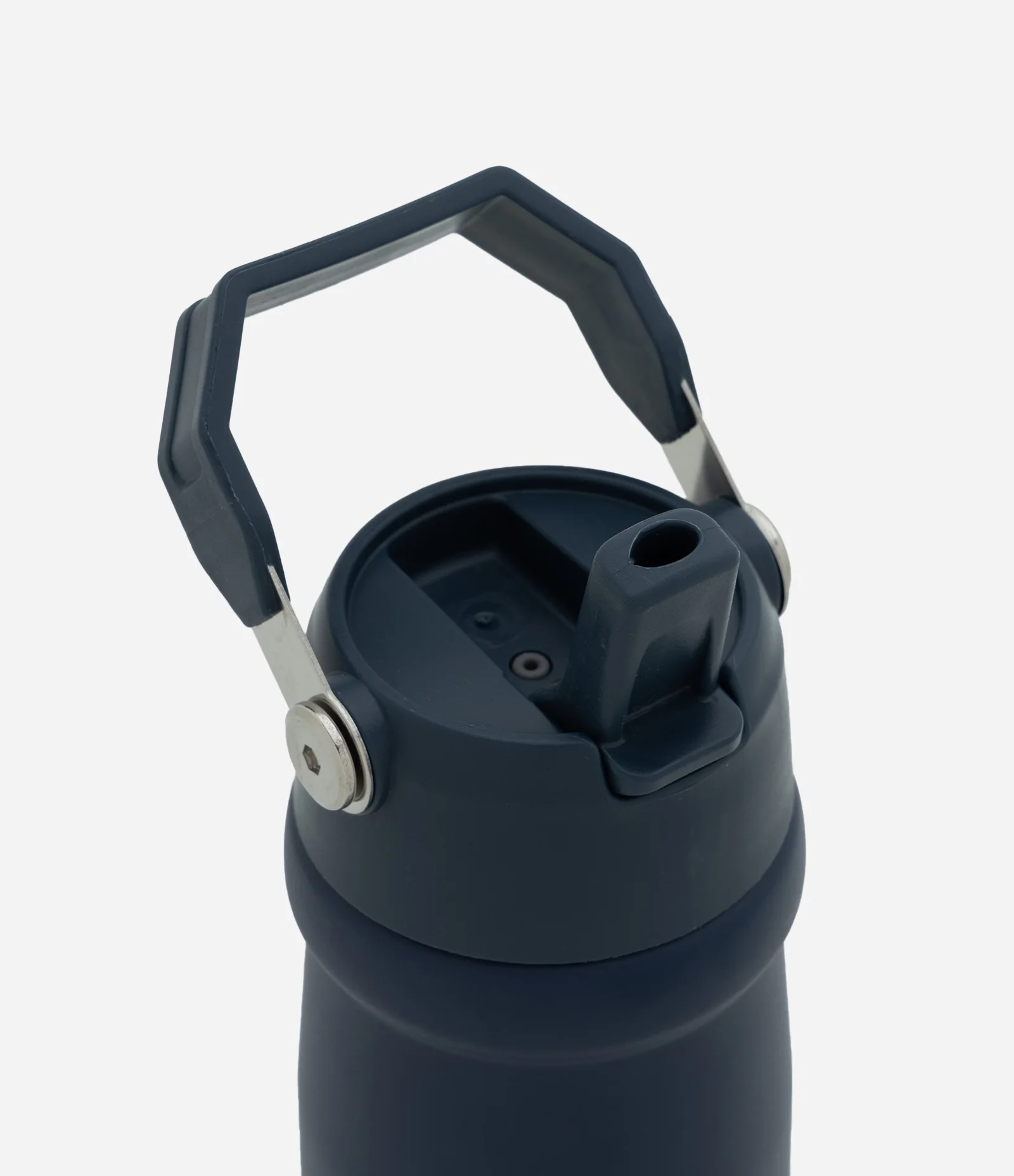 Garrafa Térmica em Metal com Alça e Canudo 900ml Azul Escuro 2